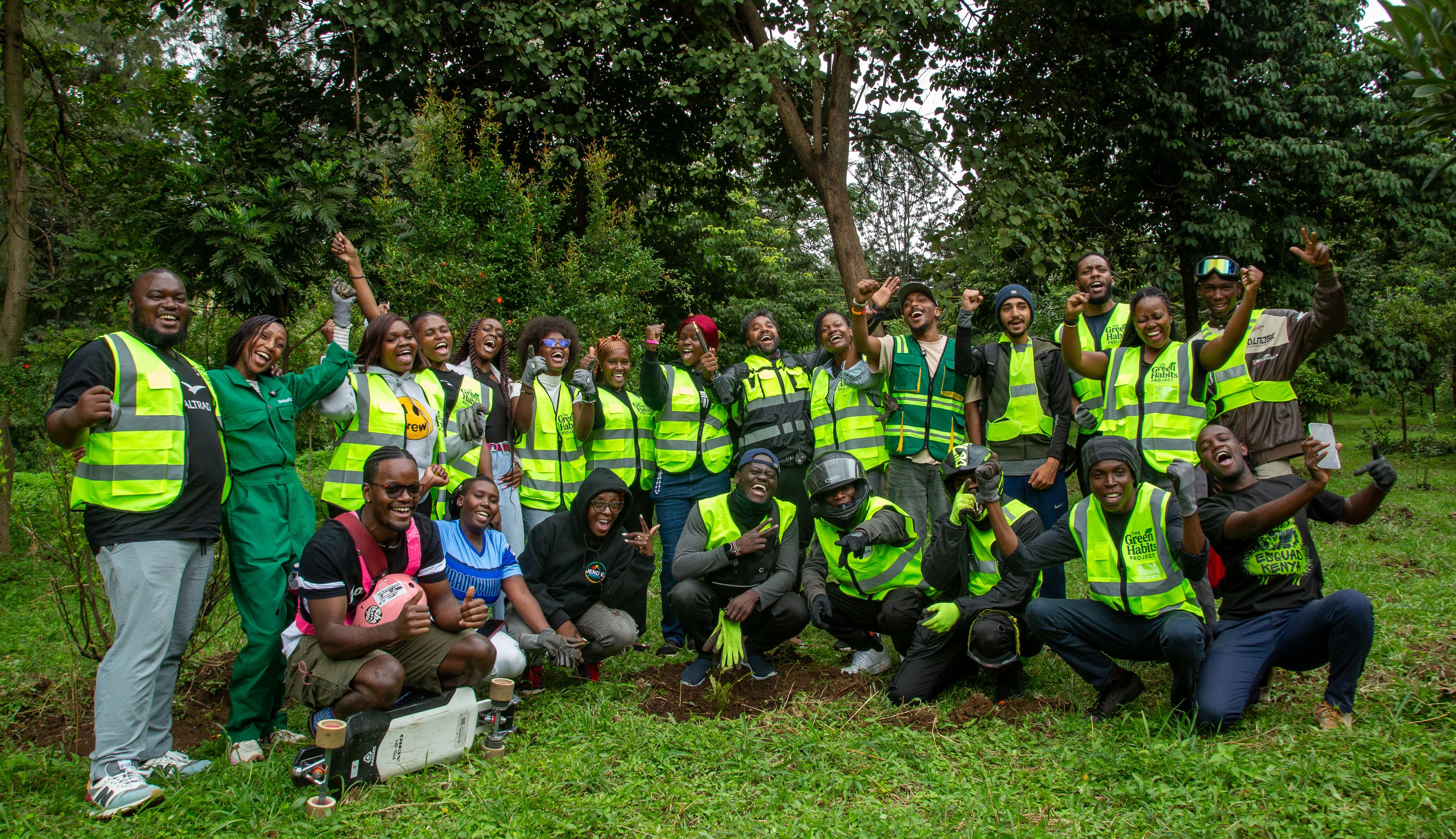Green Habits community members standing together outdoors in Nairobi