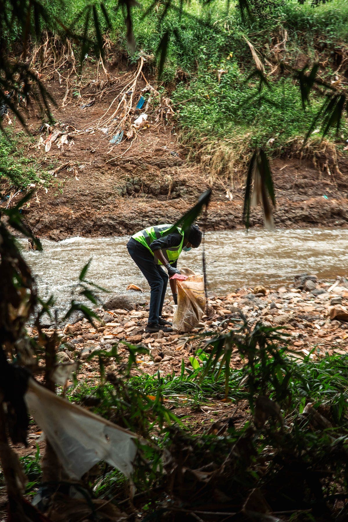 me cleaning the Nairobi River at John Michuki Memorial Park
